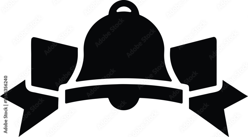 Fototapeta premium double ribbon bell vector icon.
