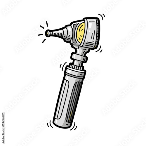 Medical otoscope for ear examination in functional design  