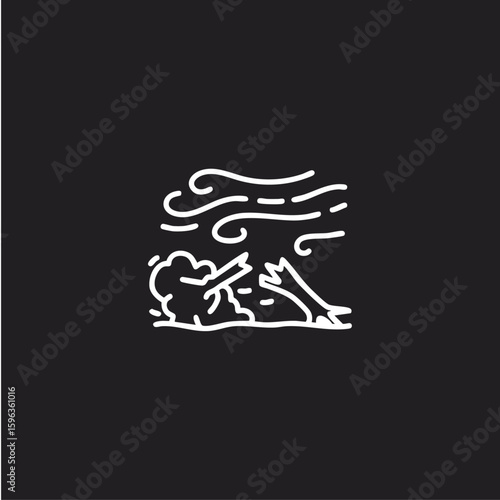  Heavy Wind icon logo flat vector design