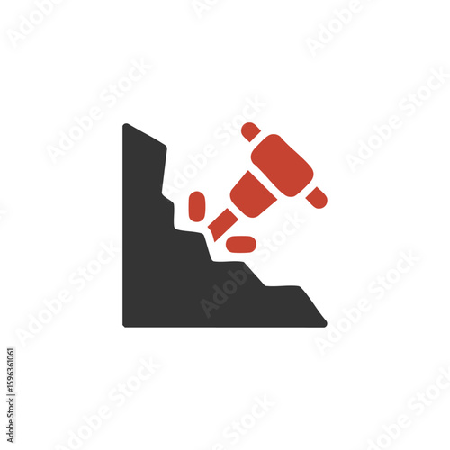 Drilling icon logo flat vector design