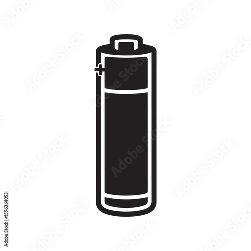 Full Battery Power Level Indicator Silhouette Icon - Essential for Device and Energy Designs