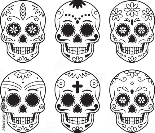 Ornate Sugar Skull Vector Art

Decorative Día de los Muertos Skull Design

Colorful Calavera Skull Illustration

Floral Sugar Skull Silhouette

Traditional Mexican Skull Festival Graphic