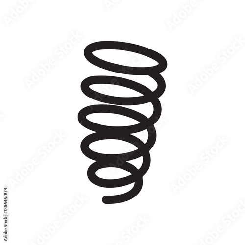 Simple Black Outline Coil Spring Icon Design Element