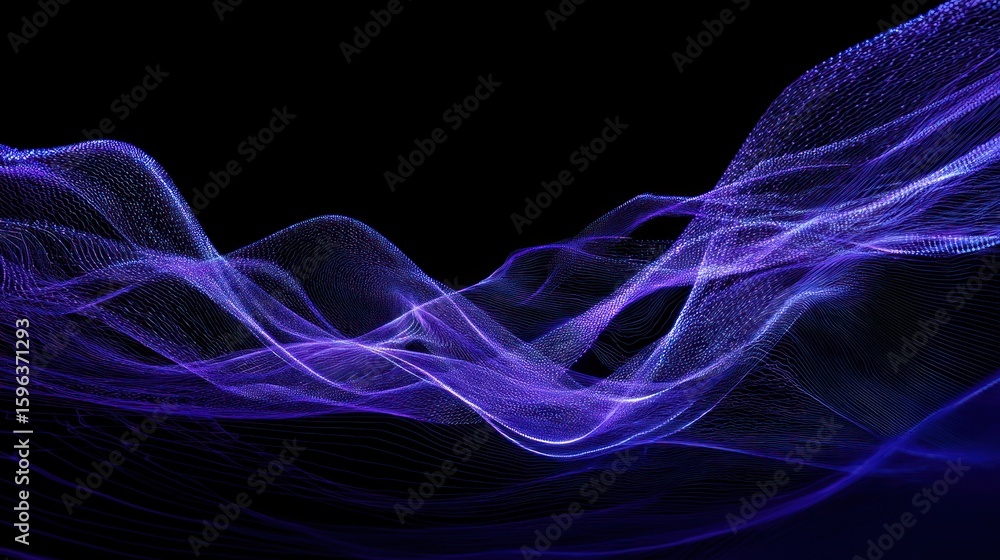 Fototapeta premium Abstract purple flowing lines digital art