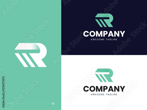 Elegant Letter R Logo Design with Modern Geometric Shape for Creative Branding