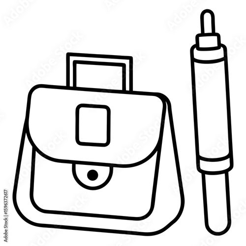 Diabetic kit line art vector illustration  