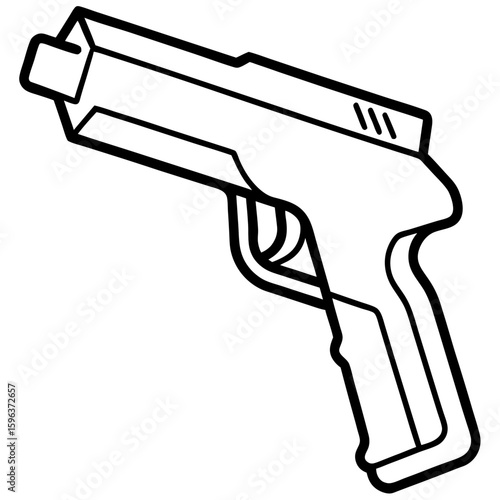 Thermometer gun line art vector illustration  