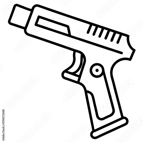 Thermometer gun line art vector illustration  