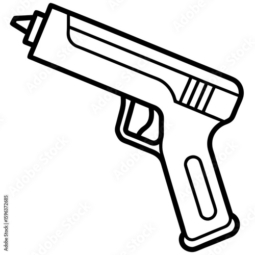 Thermometer gun line art vector illustration  