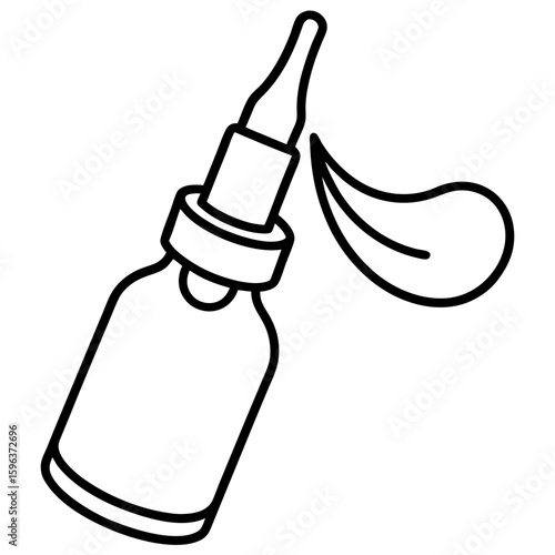 Nasal spray line art vector illustration  