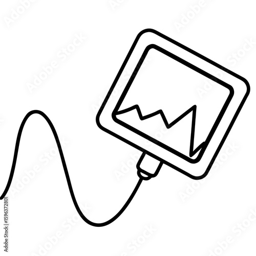 Pulse oximeter line art vector illustration  