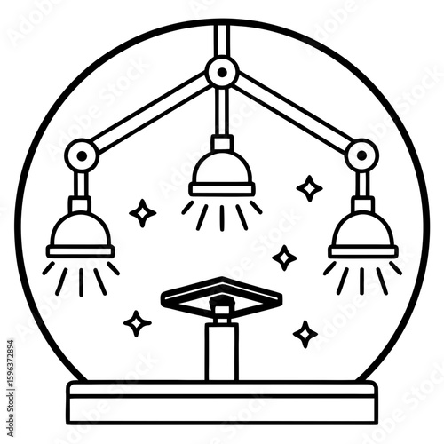 Operation rooms light line art vector illustration  