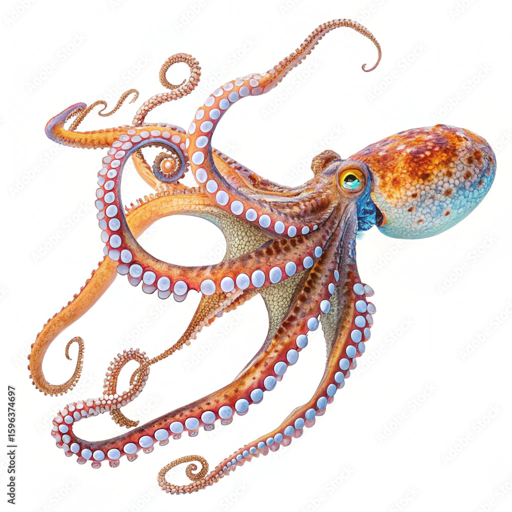 Obraz premium octopus on a white background
