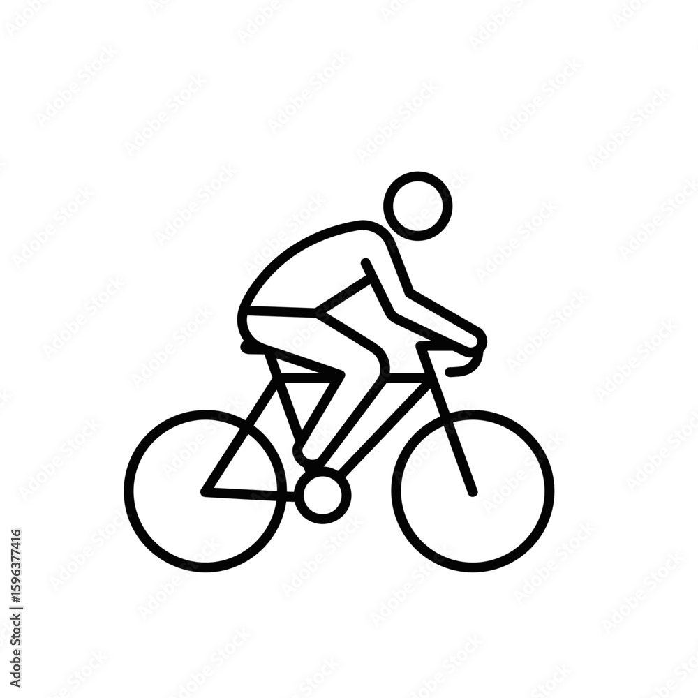Obraz premium Person riding a bicycle icon on transparent background