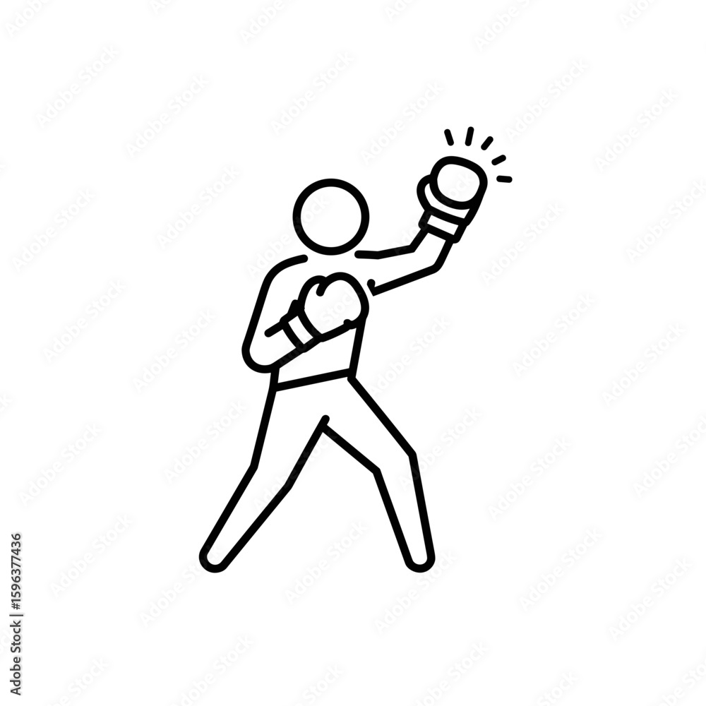 Fototapeta premium Boxer throwing a punch icon on transparent background