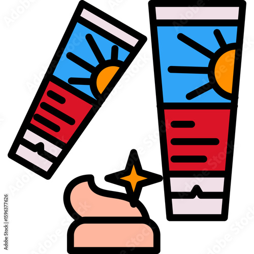 Sunscreen lineal color icon