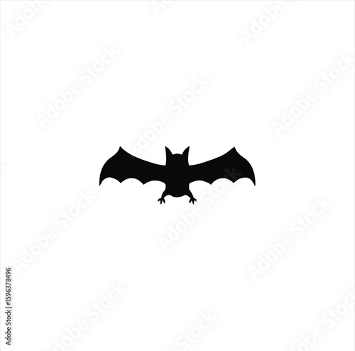 Bat Animal Silhouette – Flying Mammal Graphic on Transparent Background for Halloween and Nature Themes

