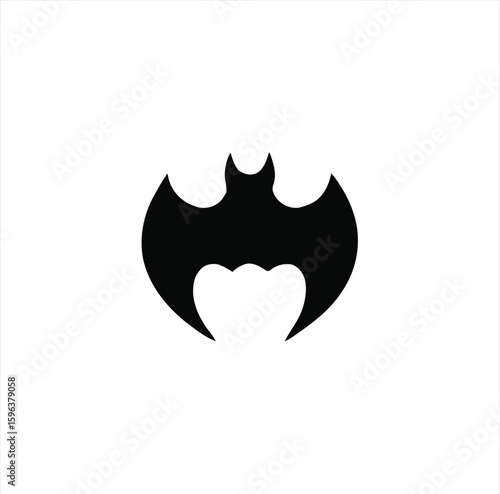 Bat Animal Silhouette – Flying Mammal Graphic on Transparent Background for Halloween and Nature Themes
