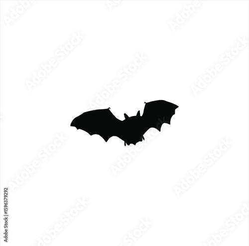 Bat Animal Silhouette – Flying Mammal Graphic on Transparent Background for Halloween and Nature Themes
