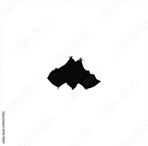 Bat Animal Silhouette – Flying Mammal Graphic on Transparent Background for Halloween and Nature Themes
