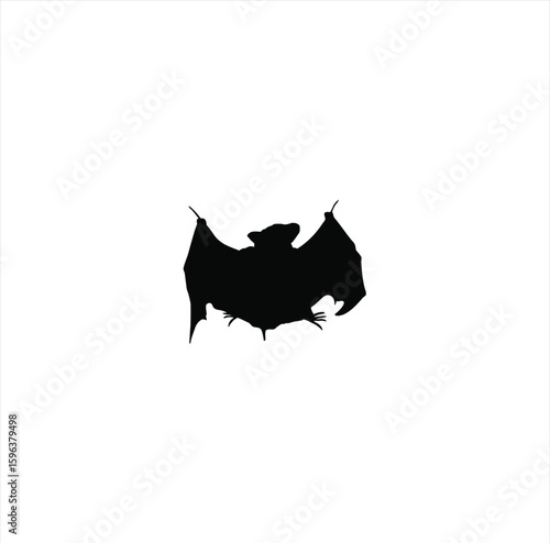 Bat Animal Silhouette – Flying Mammal Graphic on Transparent Background for Halloween and Nature Themes
