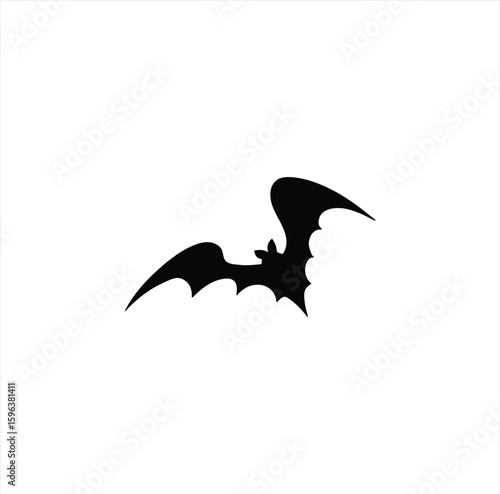 Bat Animal Silhouette – Flying Mammal Graphic on Transparent Background for Halloween and Nature Themes
