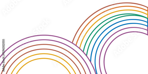 Colorful simple rainbow vector illustration. Modern line art graphic with layered curves. Symbol of hope, positivity, and pride for design, print, and stickers.