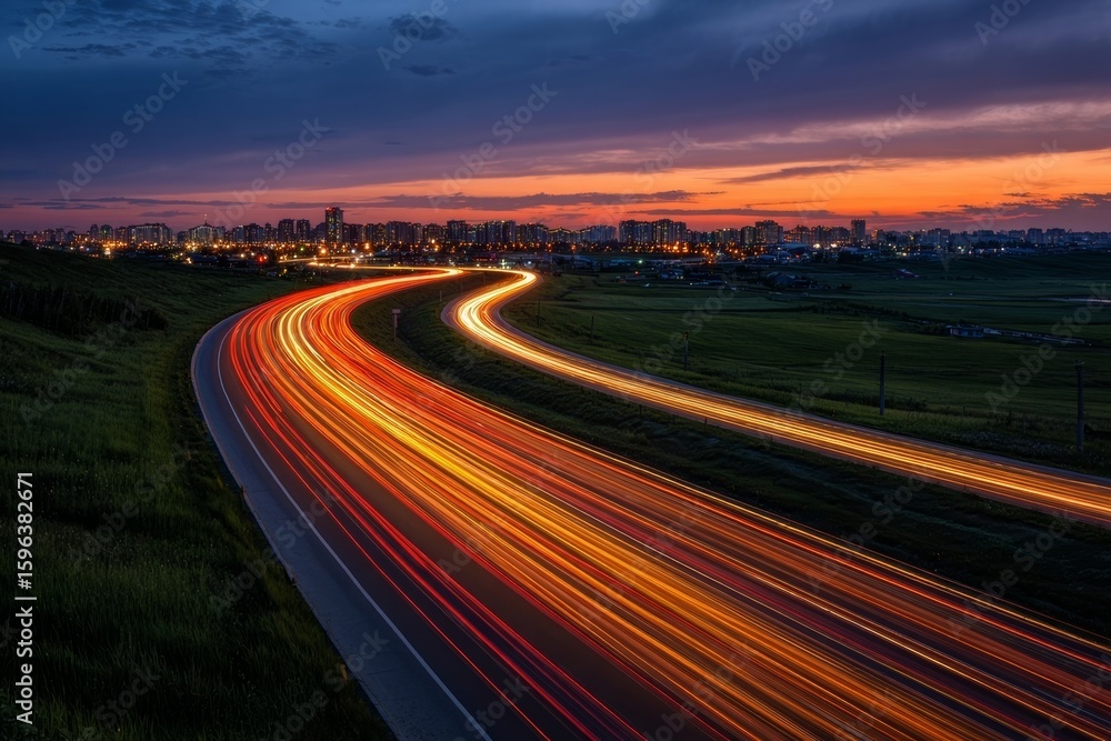 Obraz premium highway at night