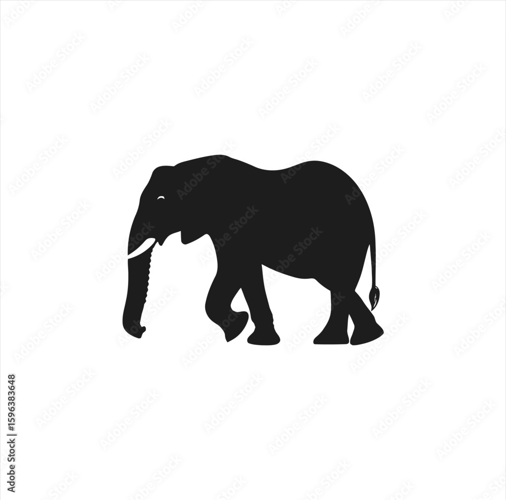 Obraz premium Elephant Silhouette – Majestic Wildlife Graphic on Transparent Background for Nature, Safari, and Art Themes 
