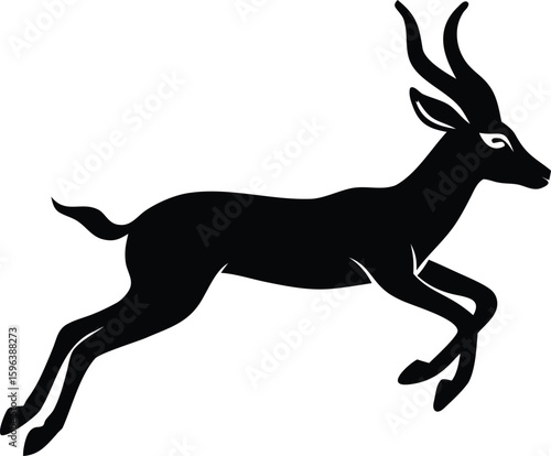 antelope deer leaping vector illustration for wildlife design