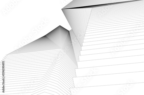 Architectural geometric background 3D rendering