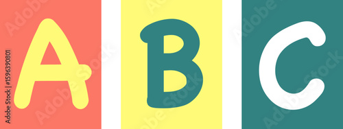Bright English alphabet. Vector illustration
