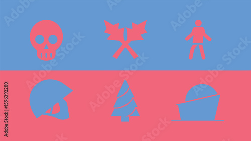 Skull child holly leaves person helmet christmas tree tombstone vector