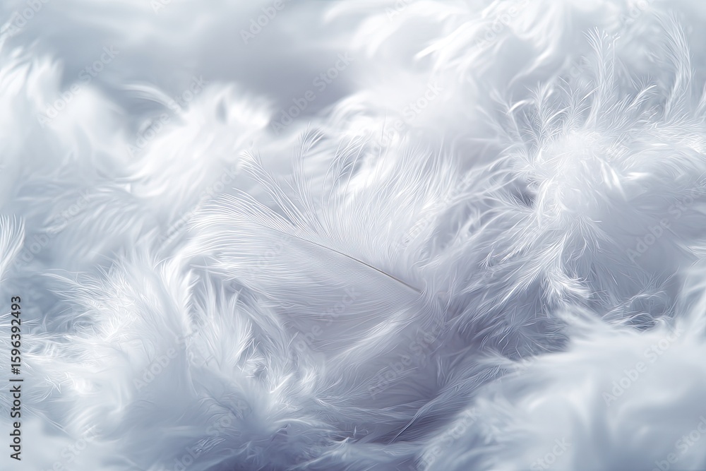 Obraz premium Closeup Fluffy White Feathers Texture