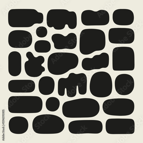 Abstract organic shapes and blobs on a light background