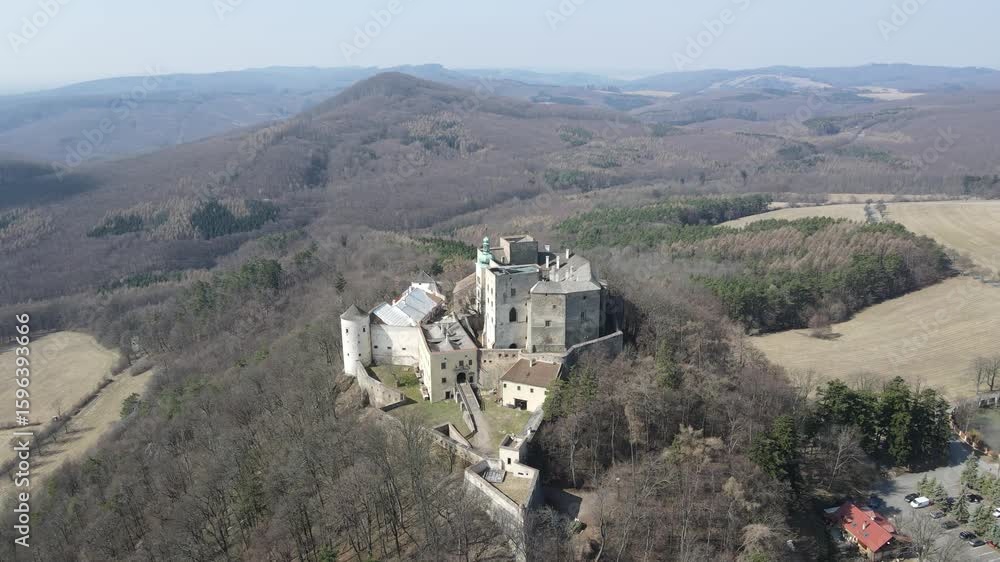 Medieval royal castle Buchlov in South Moravia, Czech Republic captured ...