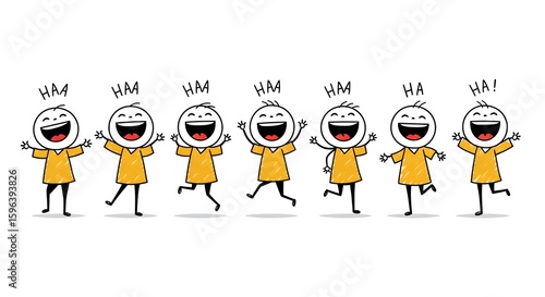 Happy Stick Figures Laughing Out Loud