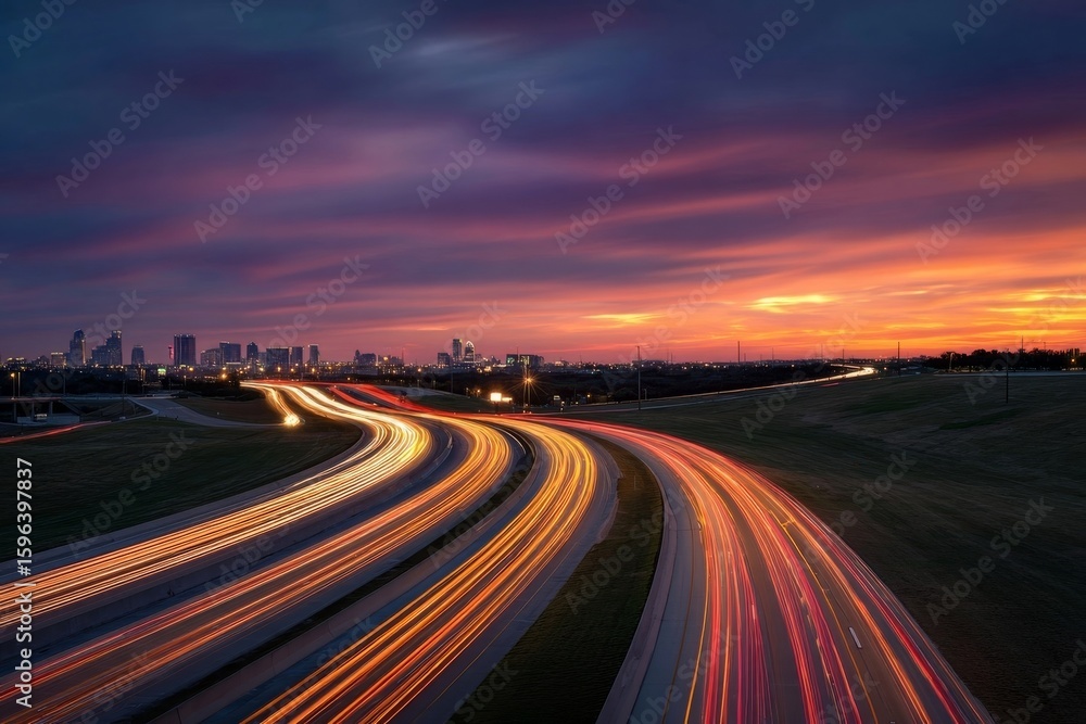 Fototapeta premium traffic on highway at night