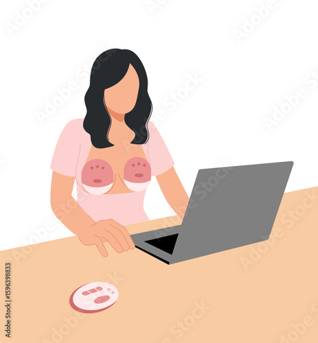 Mother pumping milk 