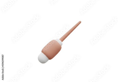 Soft Clay-like 3D Rendered Pipette or Dropper for Medical and Cosmetic Applications.