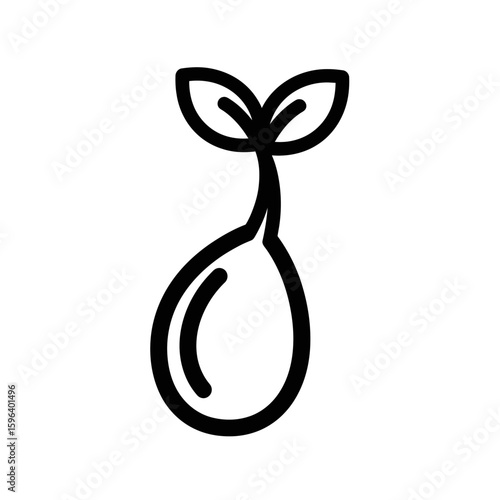 Healthy nutrition seed icon with sprout symbolizing growth