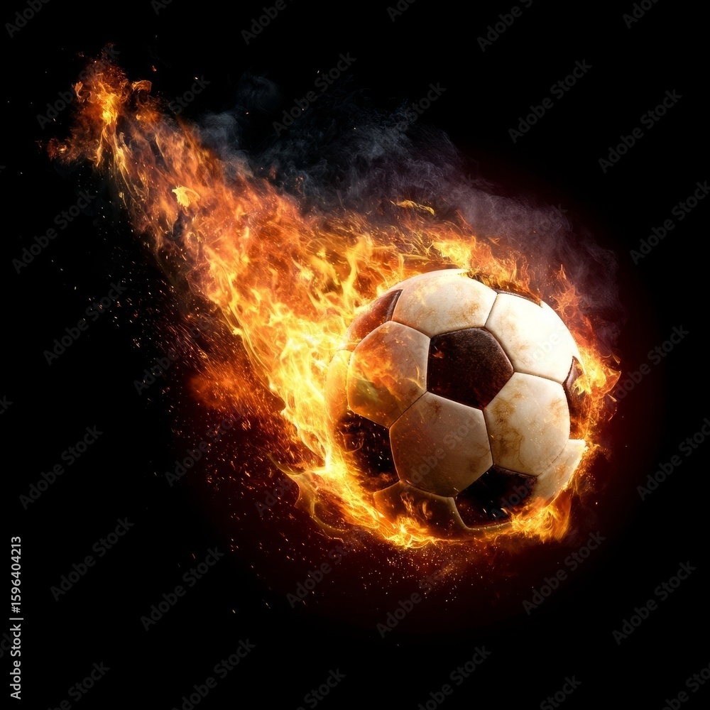 Fototapeta premium burning soccer ball