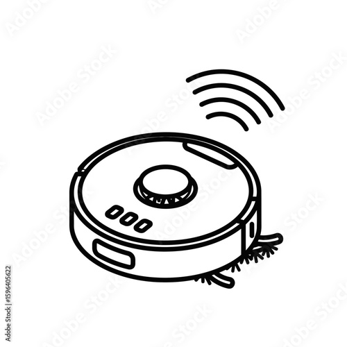 Smart robotic vacuum cleaner with Wi-Fi connectivity icon