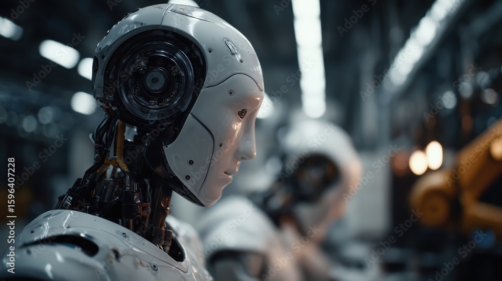 Fototapeta premium Innovative robotics lab showcasing advanced dummies in research and development at the forefront of technology