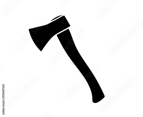 Black silhouette of a classic curved axe