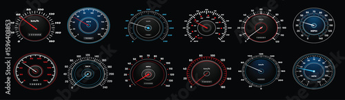 speedometers speed indicator dashboard dial scales auto