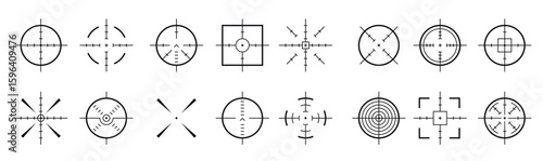 unusual bullseye accurate focus symbols precision aims shooter target vector icons