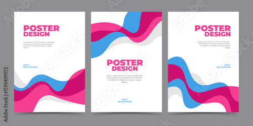 Set wavy poster background design for social media, cover, flyer, banner