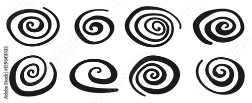 Swirl icon in hand drawn style. Handmade doodle vector illustration on isolated background. Spiral mark sign business concept.