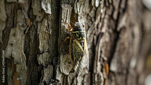 Insect on tree bark